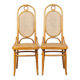 Set of 2 light brown bentwood Thonet style chairs model "Long John"