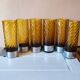 6 70's amber long drink glasses
