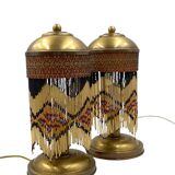 Ensemble de 2 lampes de table en laiton du milieu du siècle, Italie années 1940