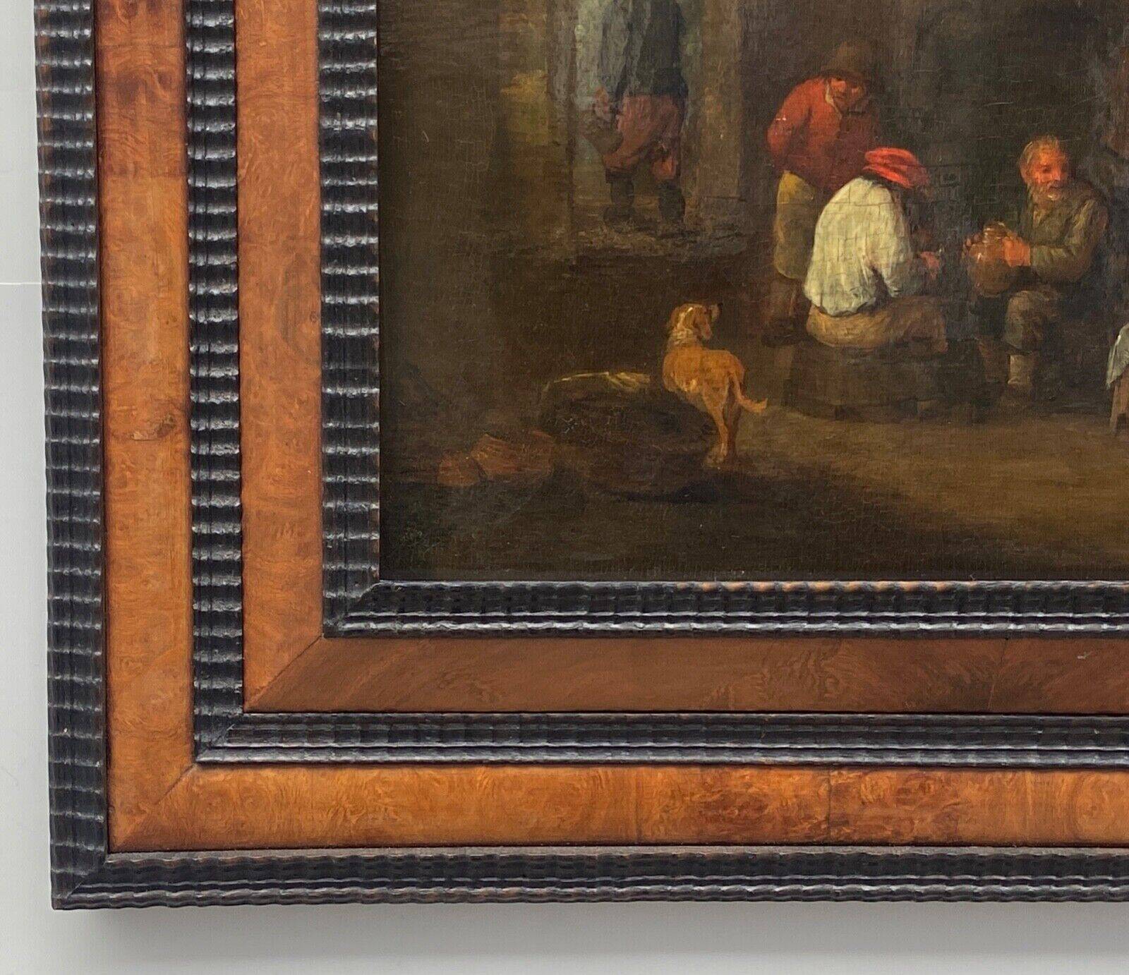 Oil on panel Dutch interior scene Flemish school 19th century