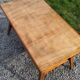 Coffee table of the 50s feet compass double wooden tops
