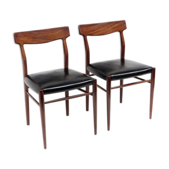 Paire de 2 chaises de Lübke des années 60