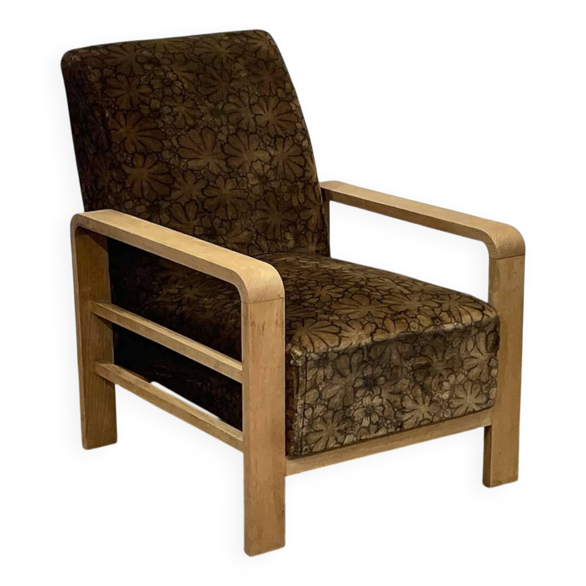 1930s Art Deco oak armchair