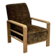 Fauteuil art déco en chêne des années 1930