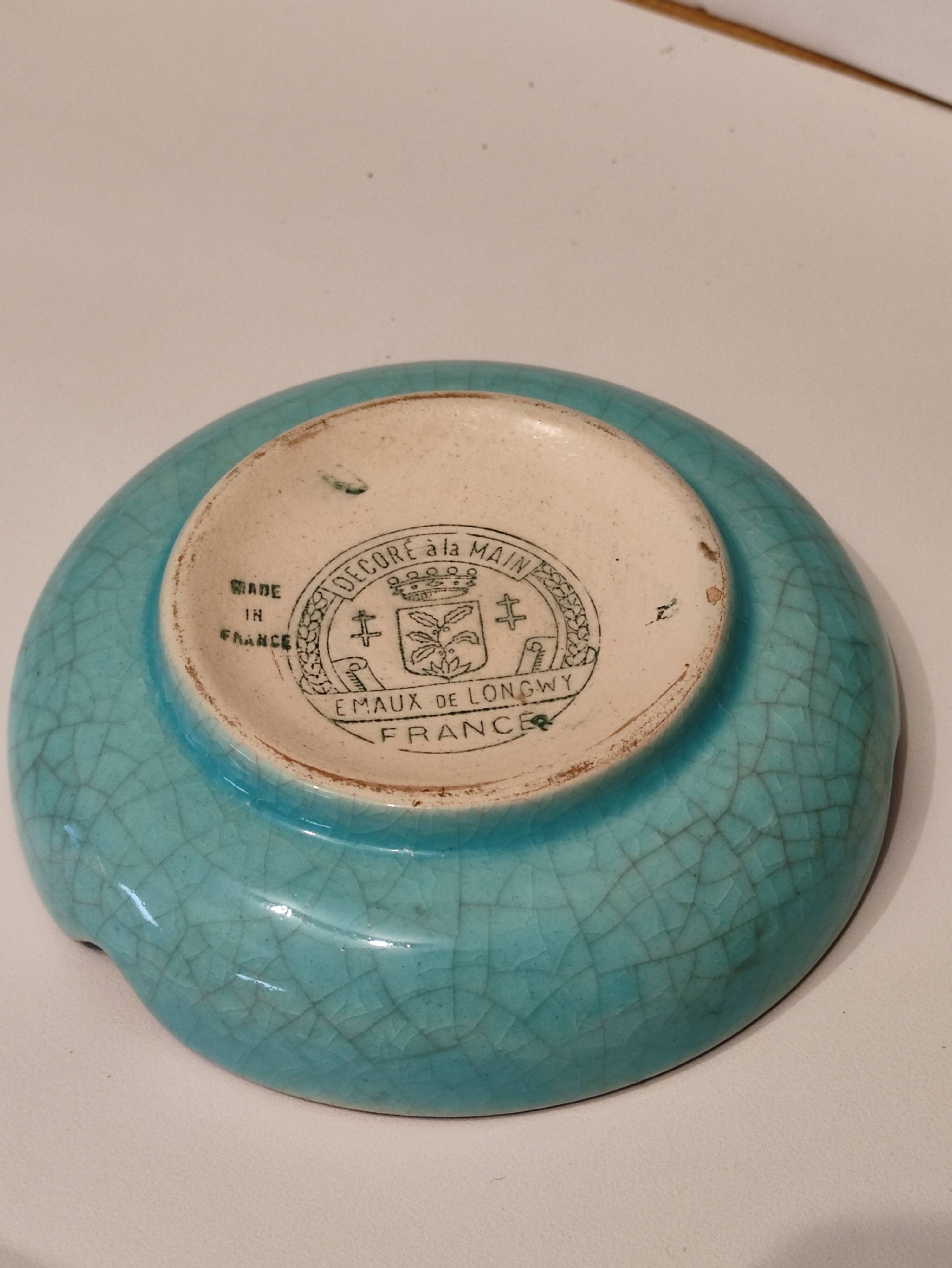 Cup or empty pocket with Epnamels of Longwy advertising