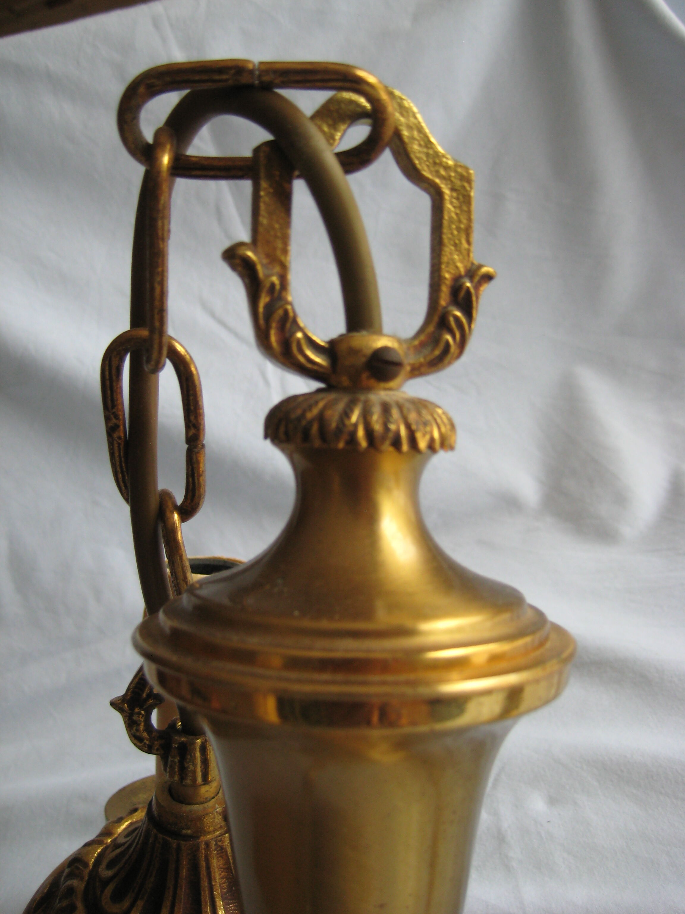 Massive brass chandelier