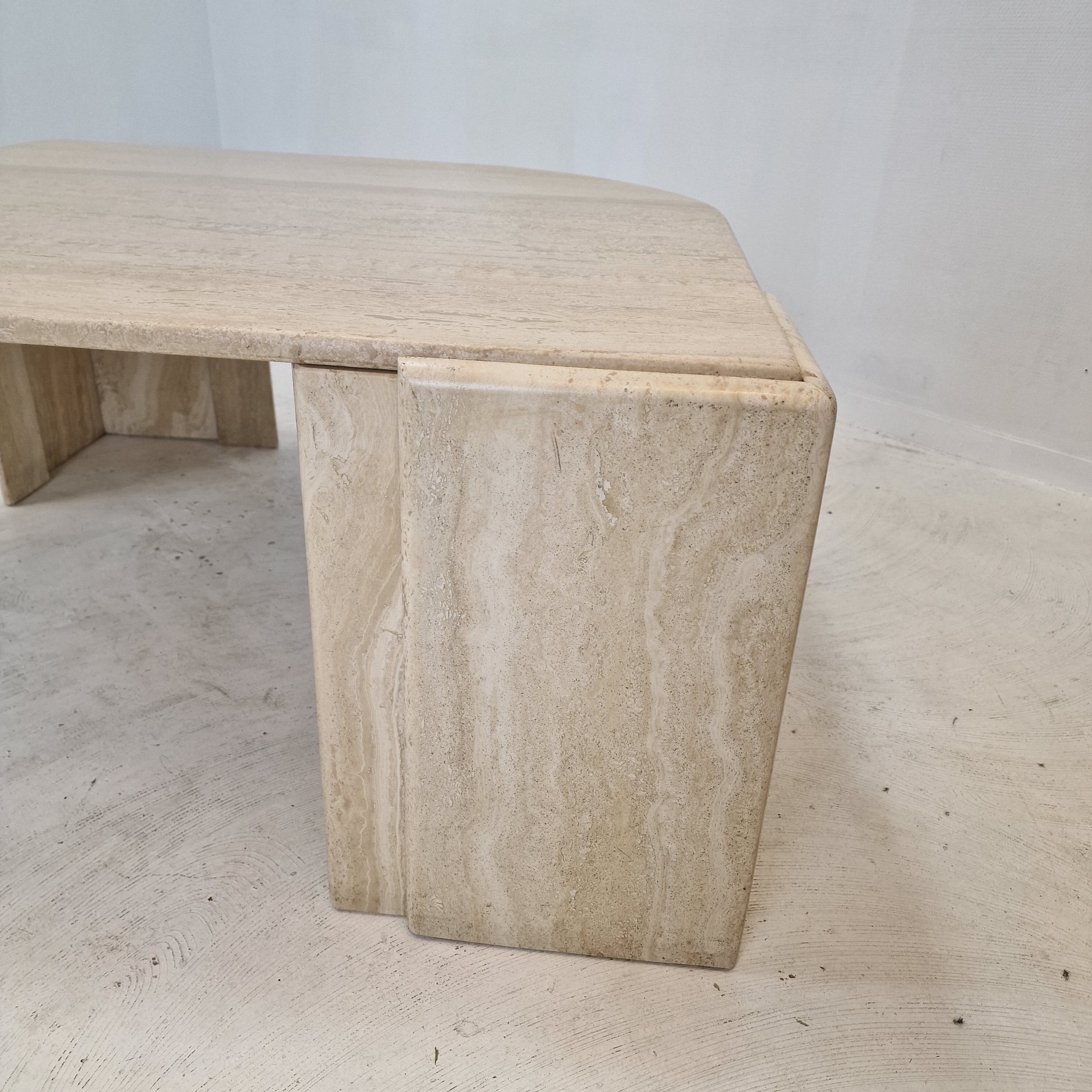 Italian travertine coffee table, 1980's
