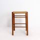 Mid-Century Wood and Rope Stool, 1960s - Seat height 50cm
