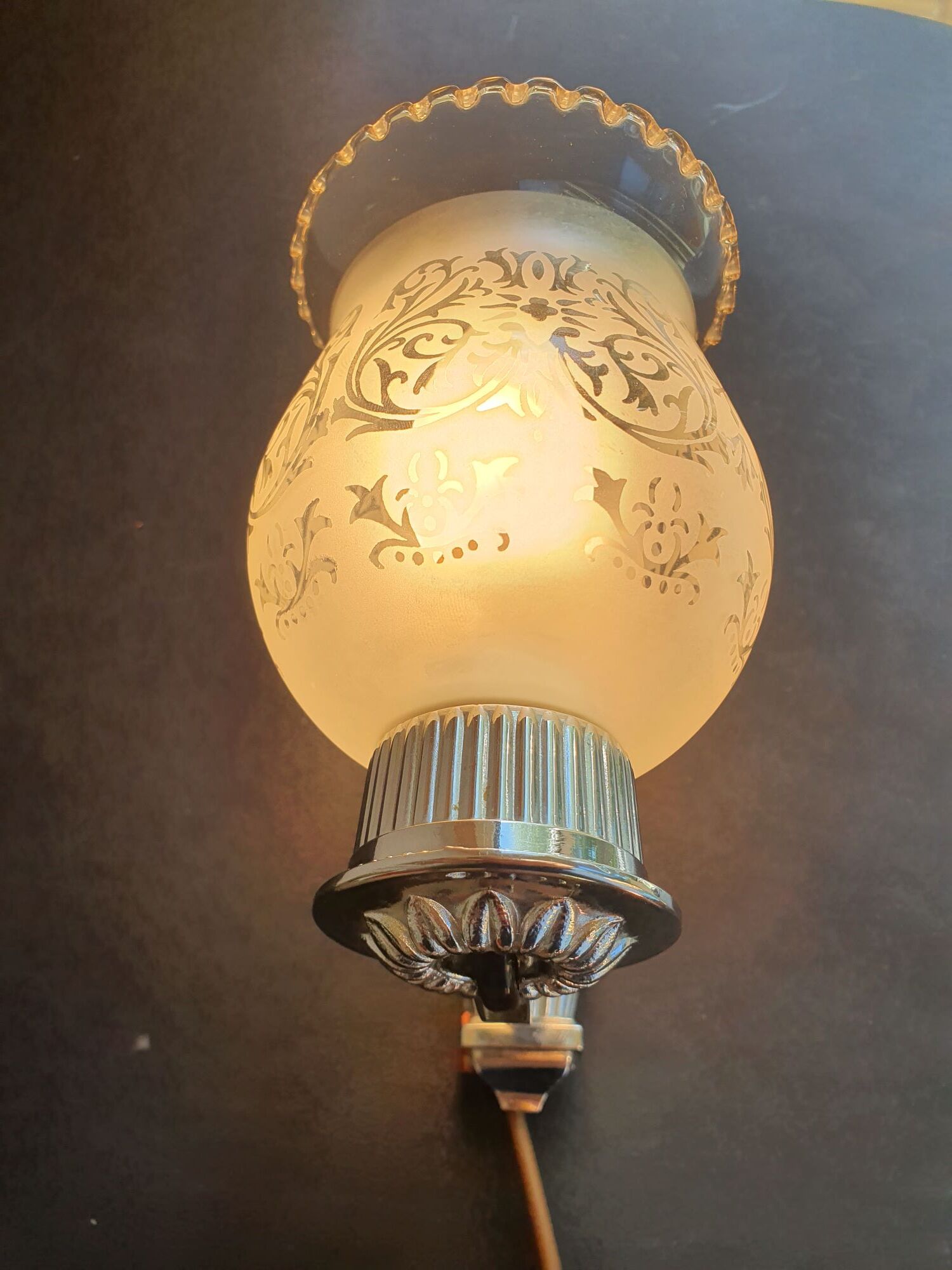 Pair of chrome wall sconces vintage bathroom