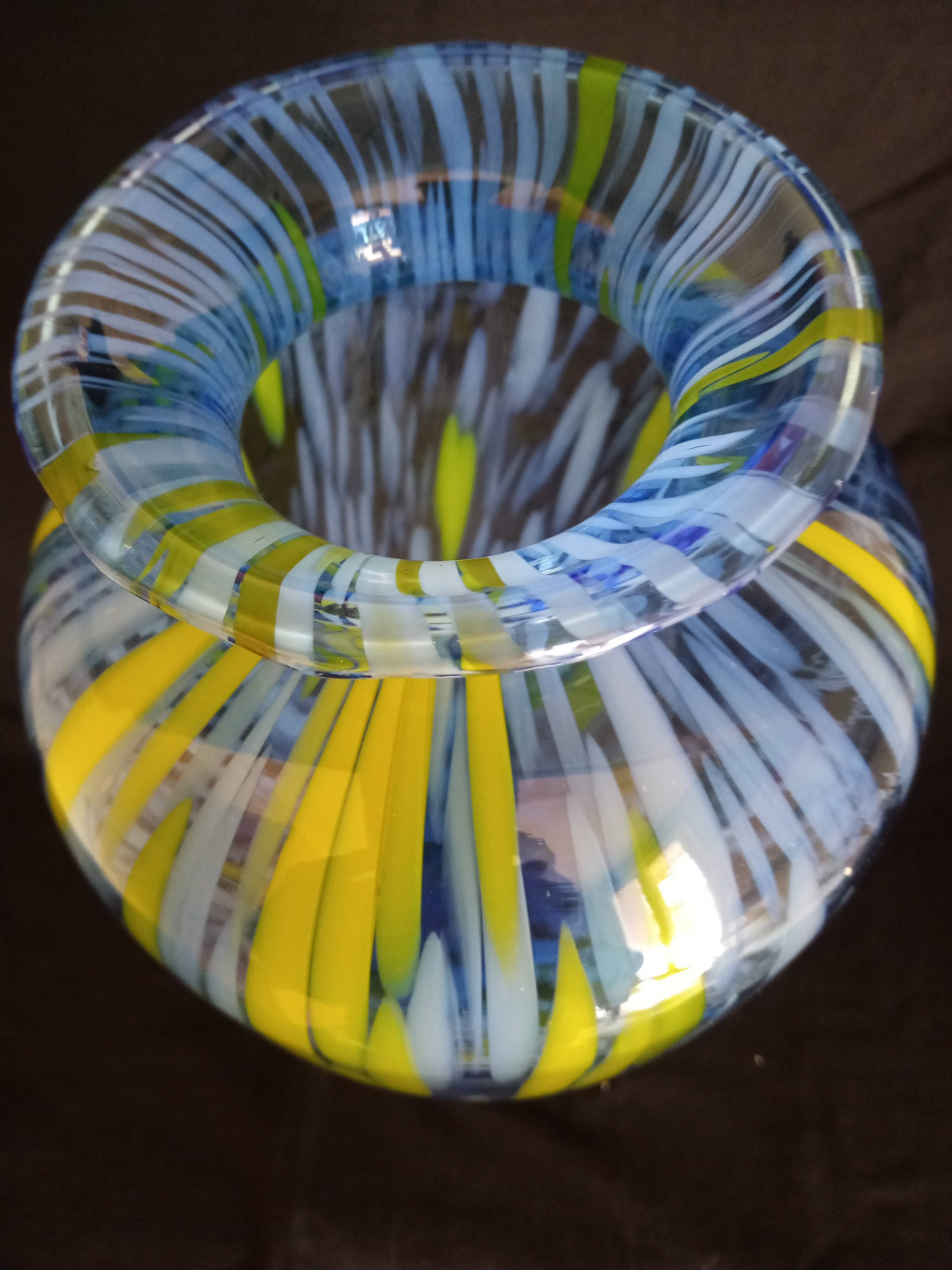 Large Murano glass vase, handmade, 38 cm high