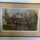 Oil on canvas landscape painting washerwomen, signed