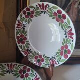 Lot de 2 assiettes creuses décor floral Vintage