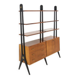 Scandinavian "double" mahogany bookcase, Sweden, 1950