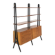 Scandinavian "double" mahogany bookcase, Sweden, 1950