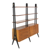 Scandinavian "double" mahogany bookcase, Sweden, 1950