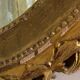 Antique oval mirror with gold leaf – Pediment with bow & floral motifs style