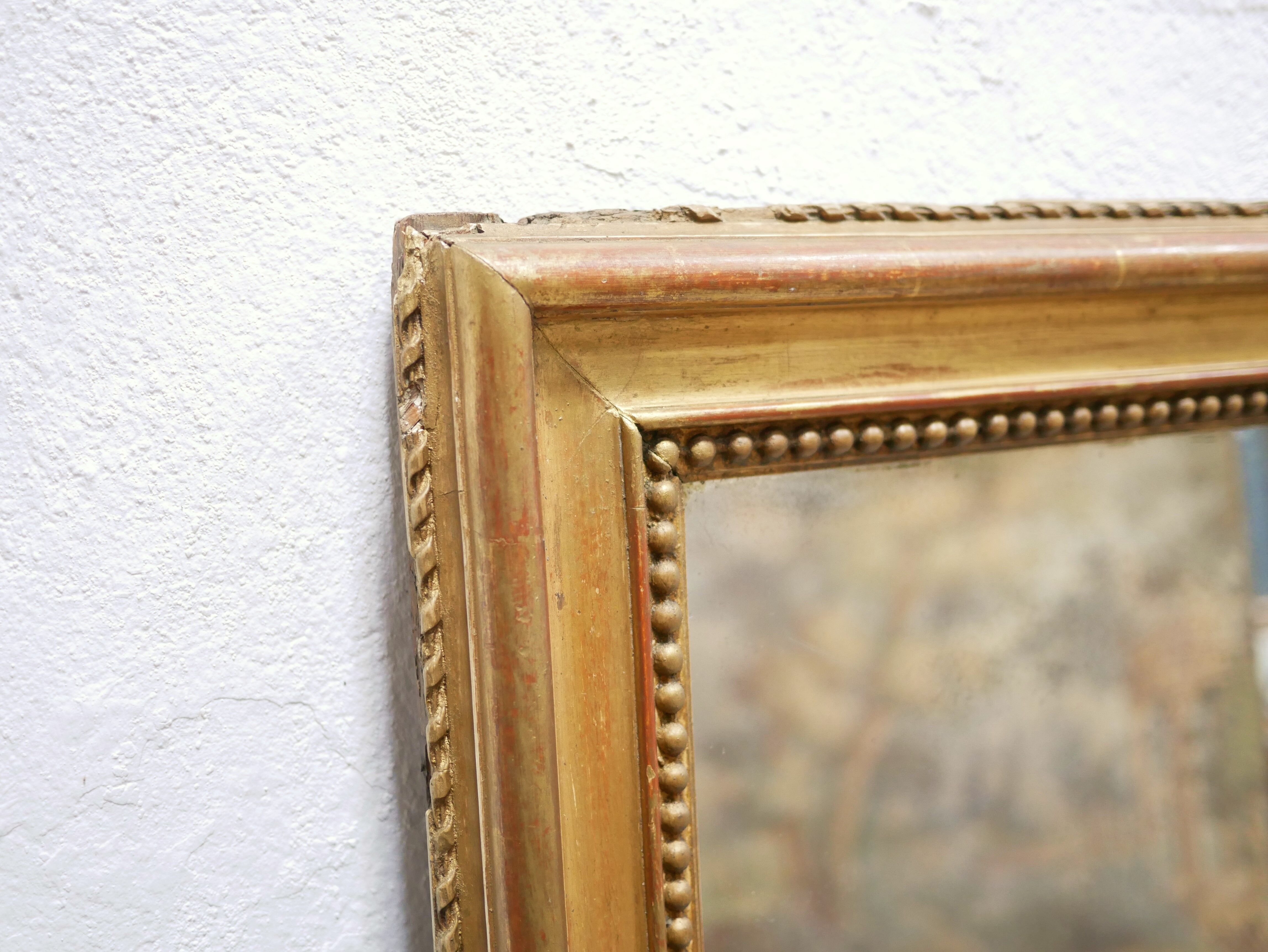 Old rectangular mirror Louis Philippe 150cm x 107cm