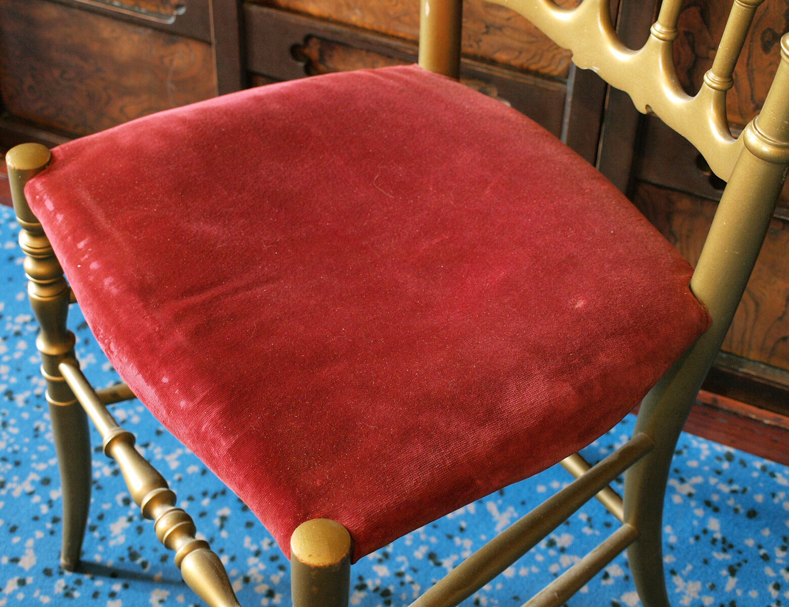 Chaise Napoléon III style Chiavari en bois doré