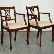 Chaises de Salle à Manger Hepplewhite avec Sièges Rembourrés Crème de Bevan Funnell, Set de 5