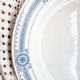 Lot of 4 blue plates "carina" U&C Sarreguemines Terre de Fer