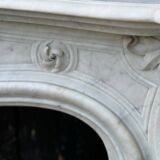 Remarkable Louis XV Style Fireplace, In Carrara Marble Circa 1880