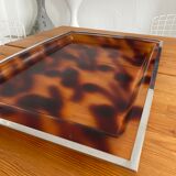 Lucite tray and vintage chrome