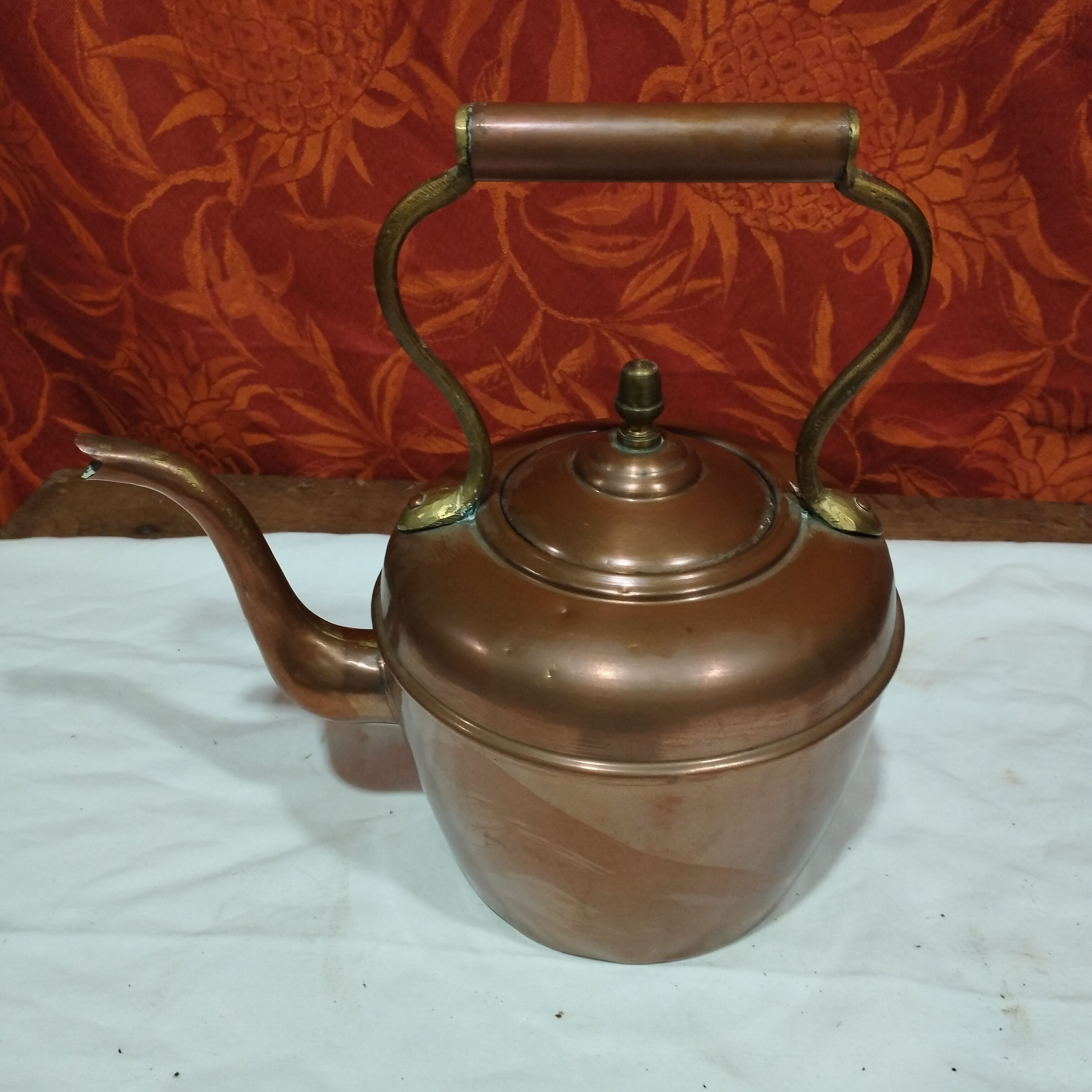 Copper and brass kettle