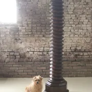 Monumental wooden wine press screw column, hand-carved, 18th c. – 170 cm