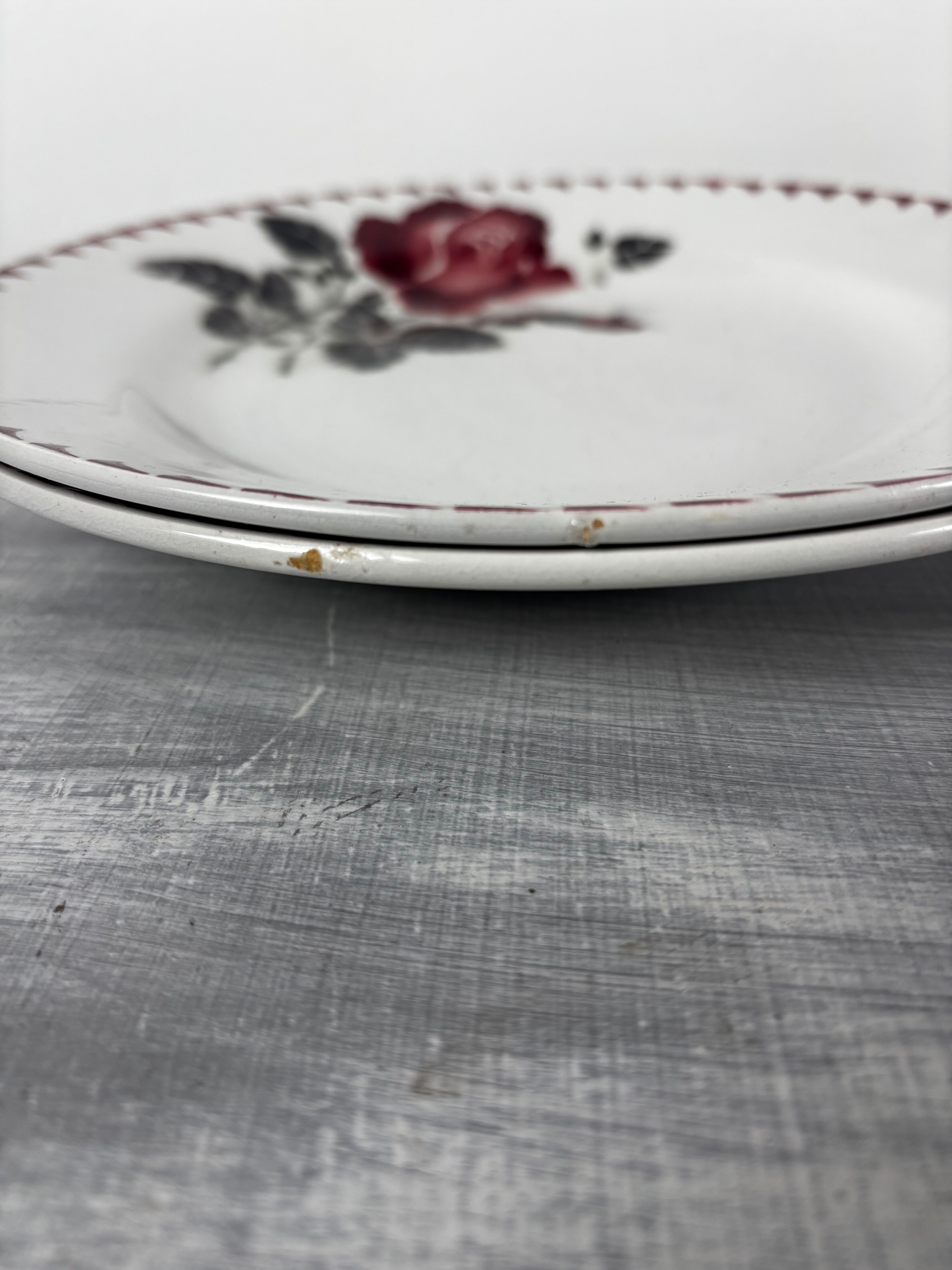 Lot de deux assiettes plates anciennes l’amandinoise Café Mars
