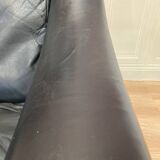 Scandinavian design armchair Aage Christiansen black leather 1950