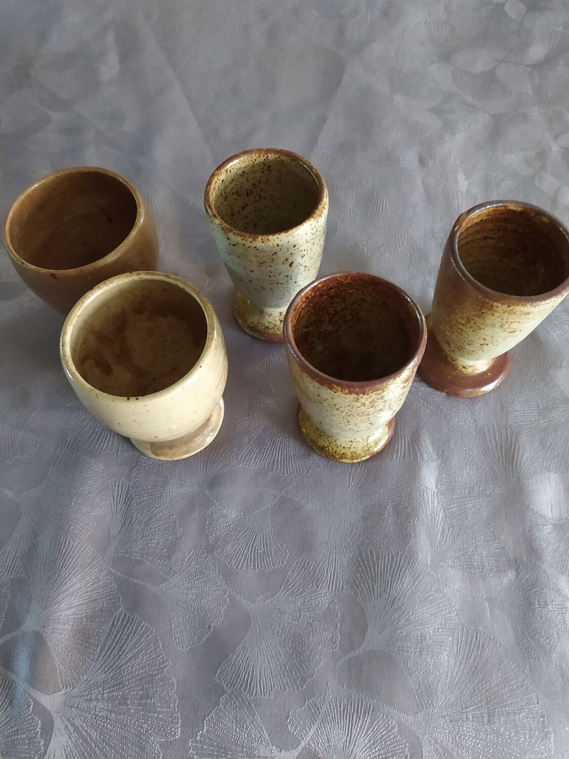 Lot of Mazagrands and pottery glasses