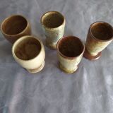 Lot of Mazagrands and pottery glasses