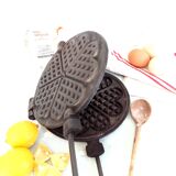 Heavy Antique Waffle Pan. Cast Iron Waffle Maker.