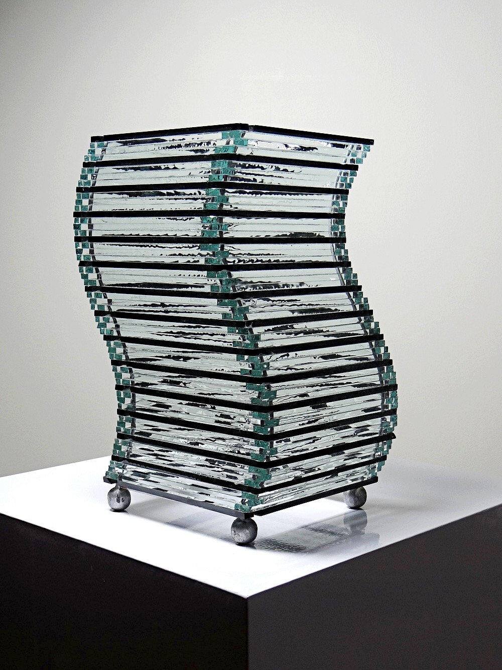 Sculptural lamp body "Stacked Glass" vintage 75-85 modernist