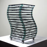 Sculptural lamp body "Stacked Glass" vintage 75-85 modernist