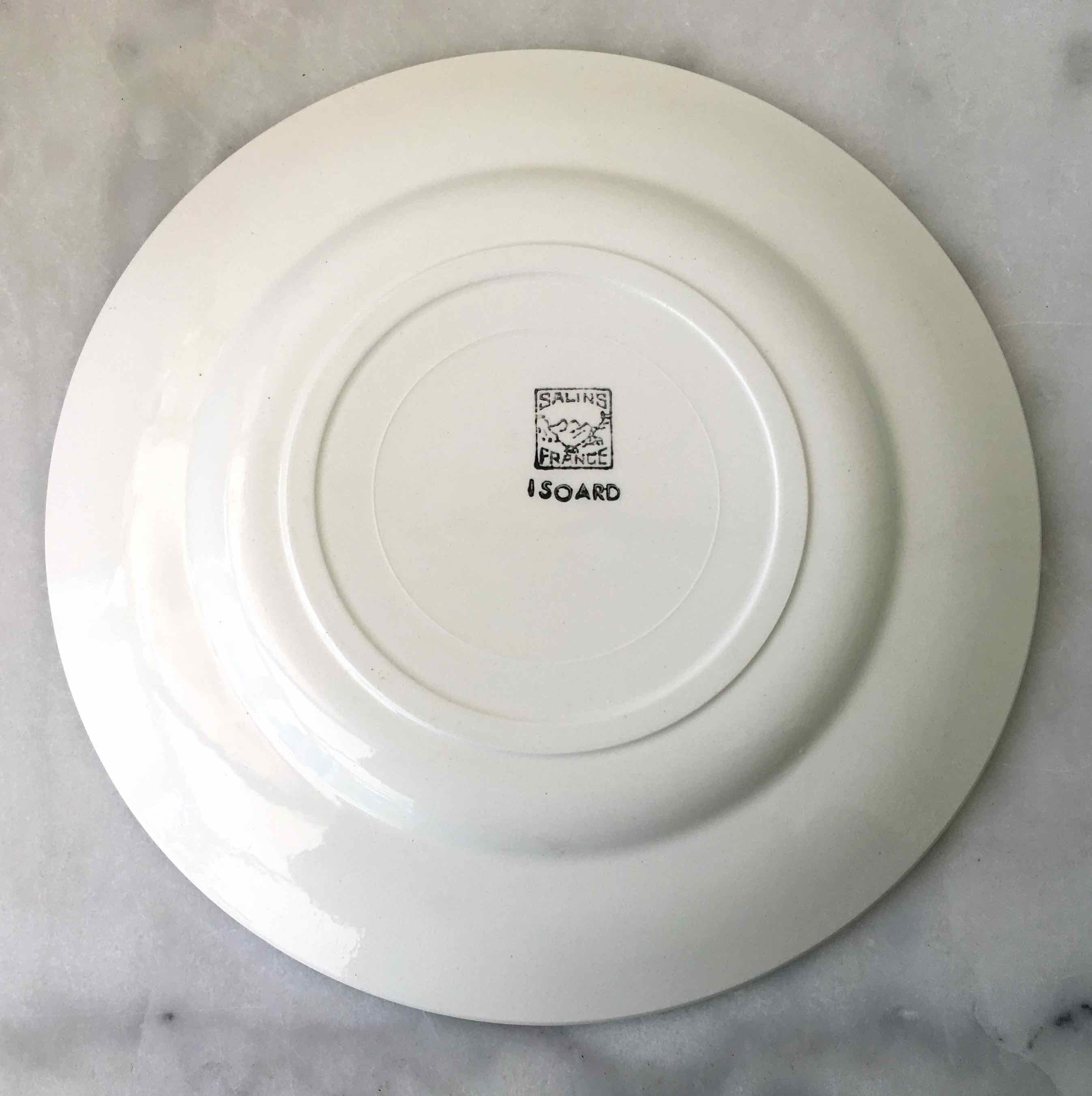 Set 12 flat plates Salins earthenware