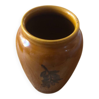 Vintage glazed stoneware vase from Vallauris