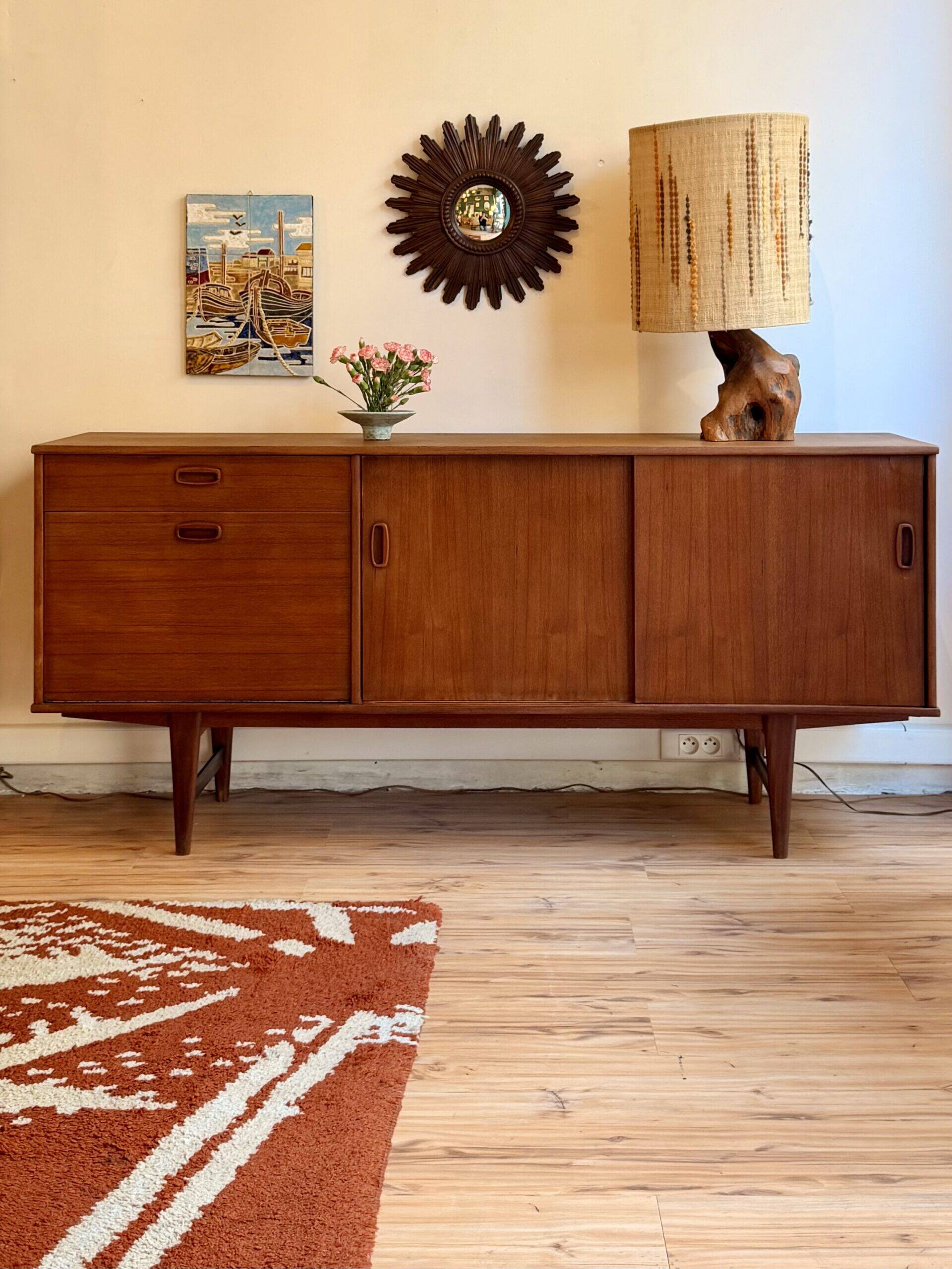 Scandinavian teak enfilade from the 1960s.