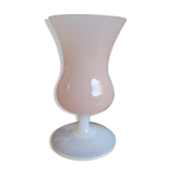 Pink and white opaline vase