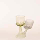 Pair of mouthblown wine goblets - chain