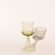 Pair of mouthblown wine goblets - chain