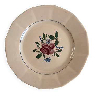Hand-painted plate from Sarreguemines and Digoin
