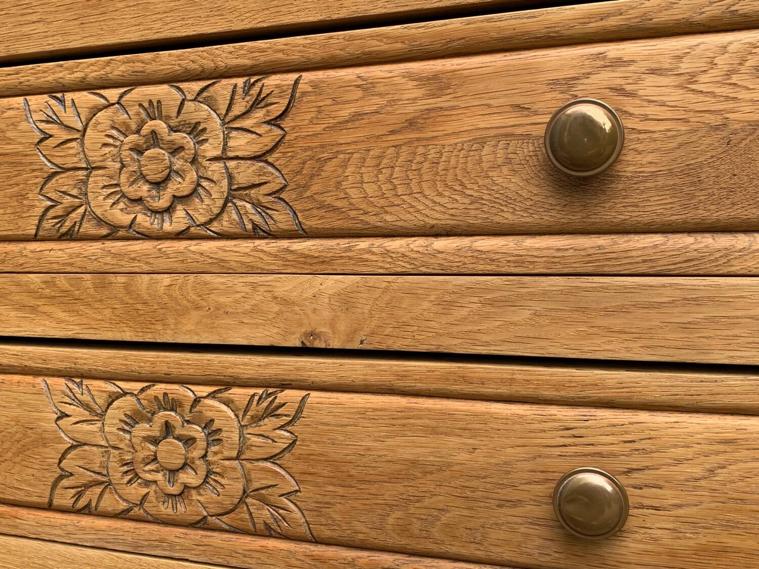 Art deco raw oak chest of drawers 1930