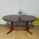 American walnut oval dining table with 2 60s extensions