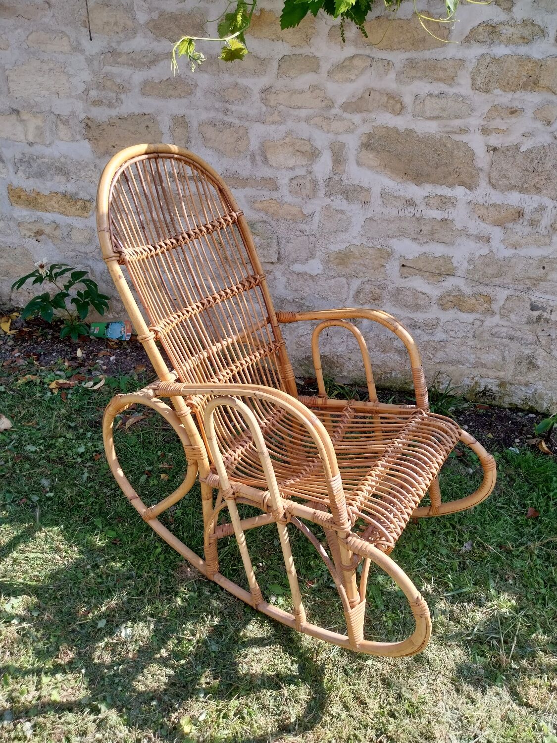 Rattan rocking chair 60s