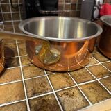 Set of 5 copper saucepans