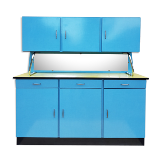Buffet Formica blue and yellow years 60