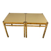 Pair of bamboo dining table with formica top