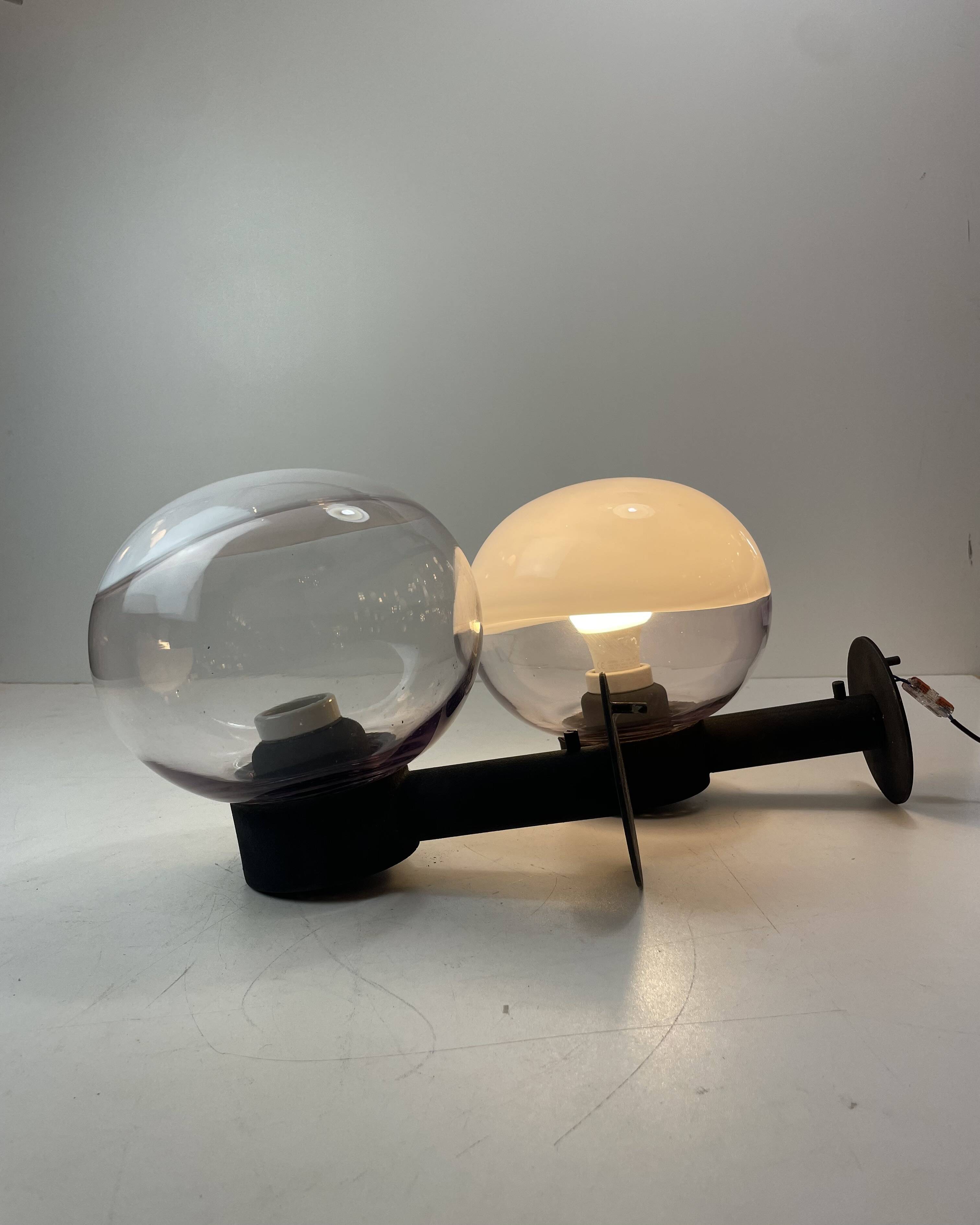 Pair of Murano Exterior Wall Lamps att. To Vistosi, Italy, 1970-80s