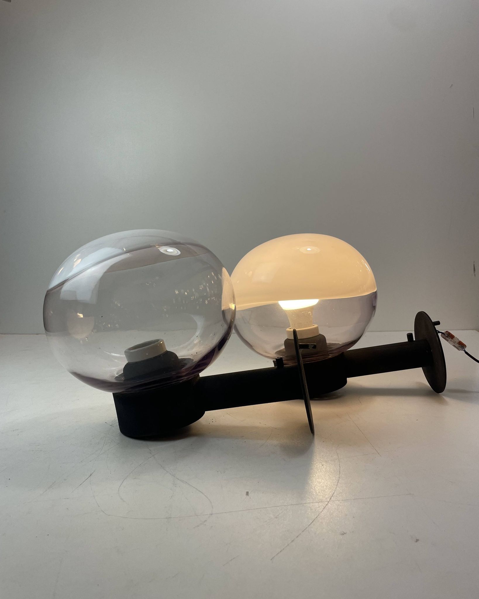 Pair of Murano Exterior Wall Lamps att. To Vistosi, Italy, 1970-80s